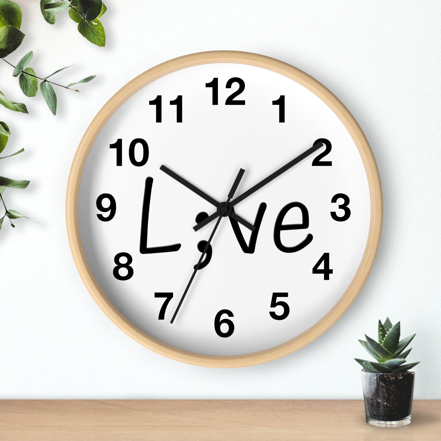 Semi-Colon L;ve Wall Clock