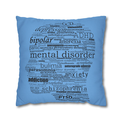 Mental Disorder Silhouette Spun Polyester Square Pillowcase