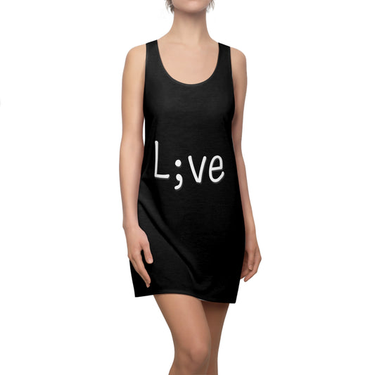 Semi-Colon L;ve Women's Cut & Sew Racerback Dress (AOP)