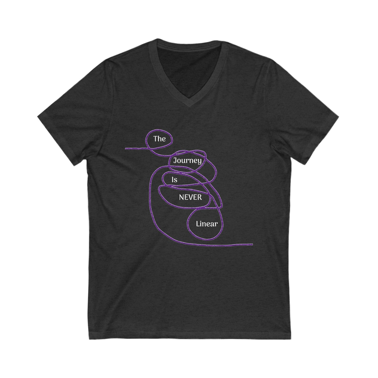 The Journey is Never Linear Jersey Short Sleeve V-Neck Tee