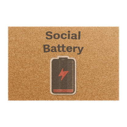 Social Battery Low Doormat