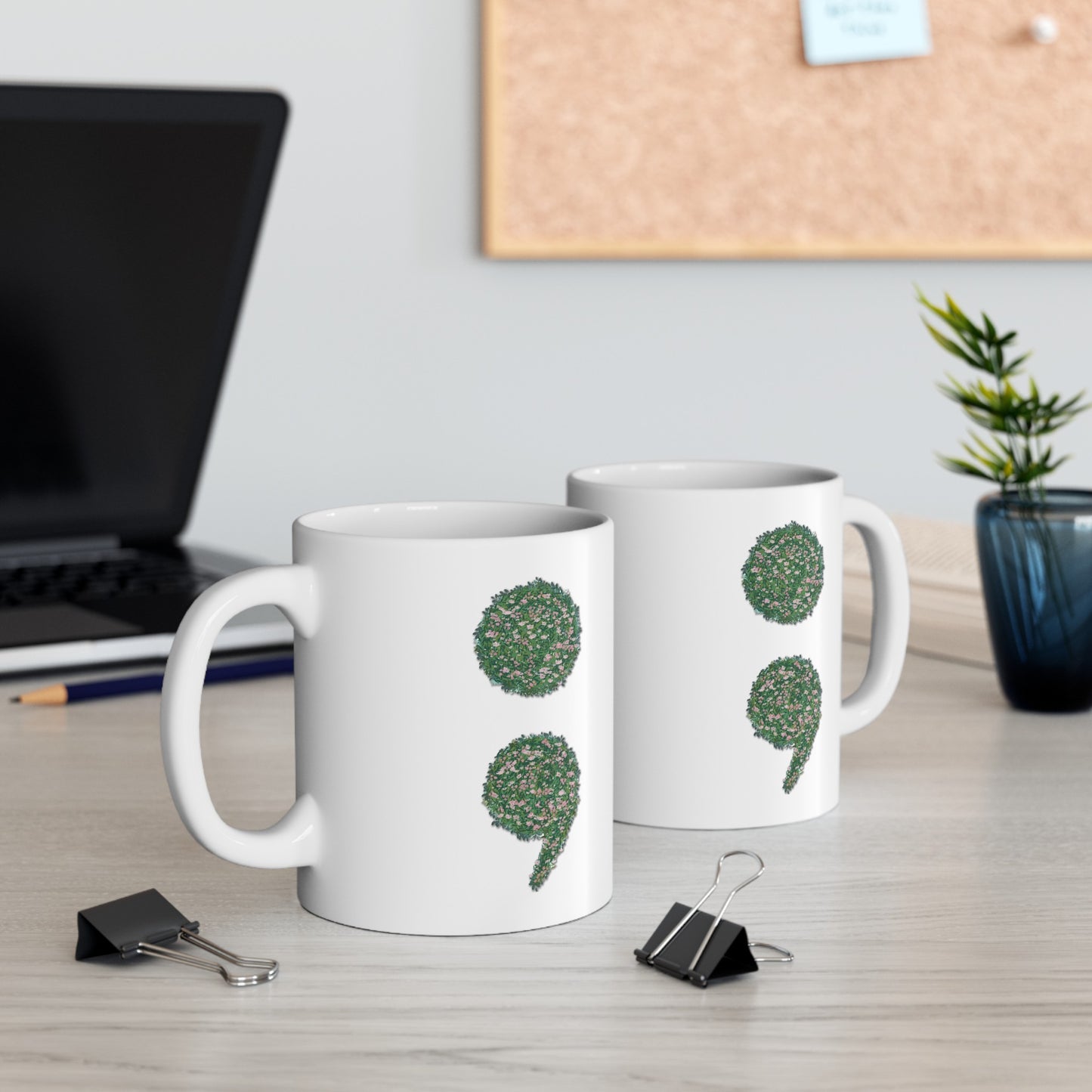 Flowers Semi-Colon 11oz Ceramic Mug