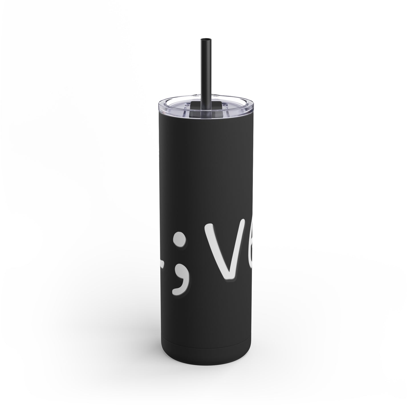 Semi-Colon L;ve Skinny Matte Tumbler, 20oz