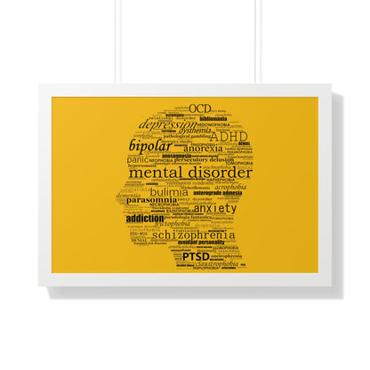 Mental Disorder Silhouette Framed Horizontal Poster