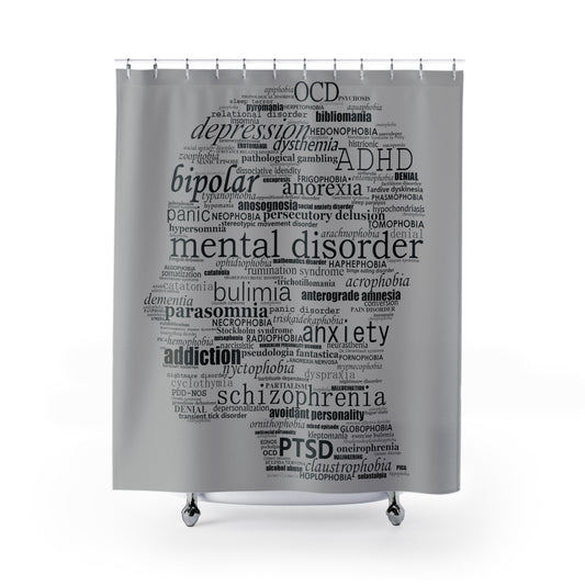 Mental Disorder Silhouette Shower Curtains