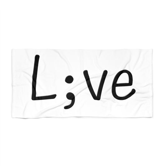 Semi-Colon L;ve Beach Towel