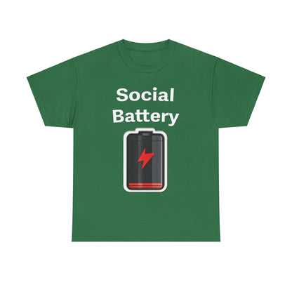 Social Battery Low Unisex Heavy Cotton Tee