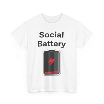 Social Battery Low Unisex Heavy Cotton Tee