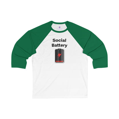 Social Battery Low Unisex 3\4 Sleeve Baseball Tee