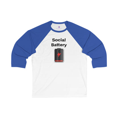 Social Battery Low Unisex 3\4 Sleeve Baseball Tee