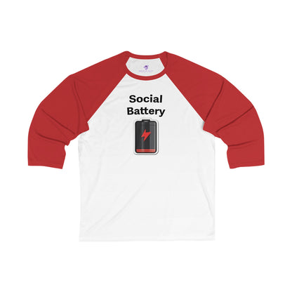 Social Battery Low Unisex 3\4 Sleeve Baseball Tee