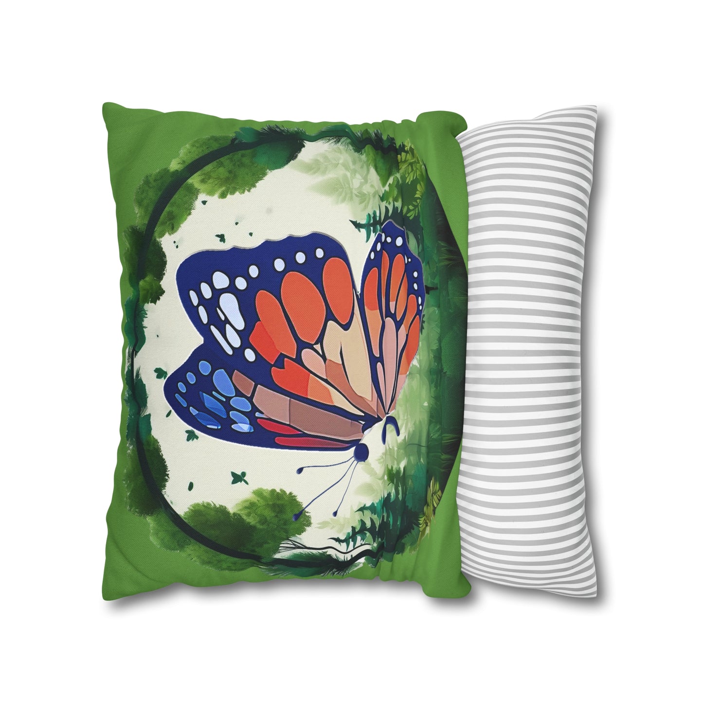 Semi-Colon Butterfly Spun Polyester Square Pillowcase