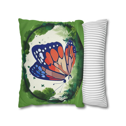 Semi-Colon Butterfly Spun Polyester Square Pillowcase