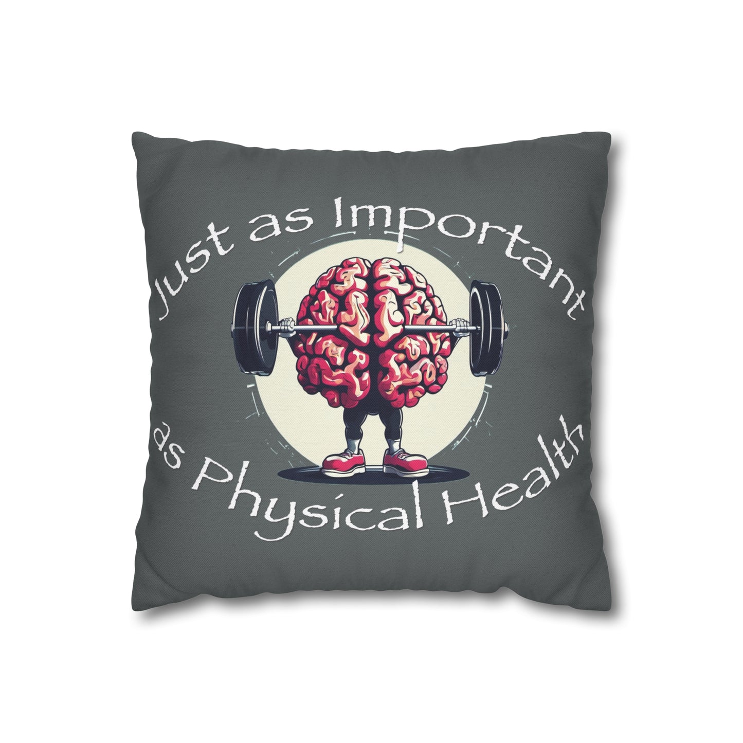 Mental Health Muscle Spun Polyester Square Pillowcase