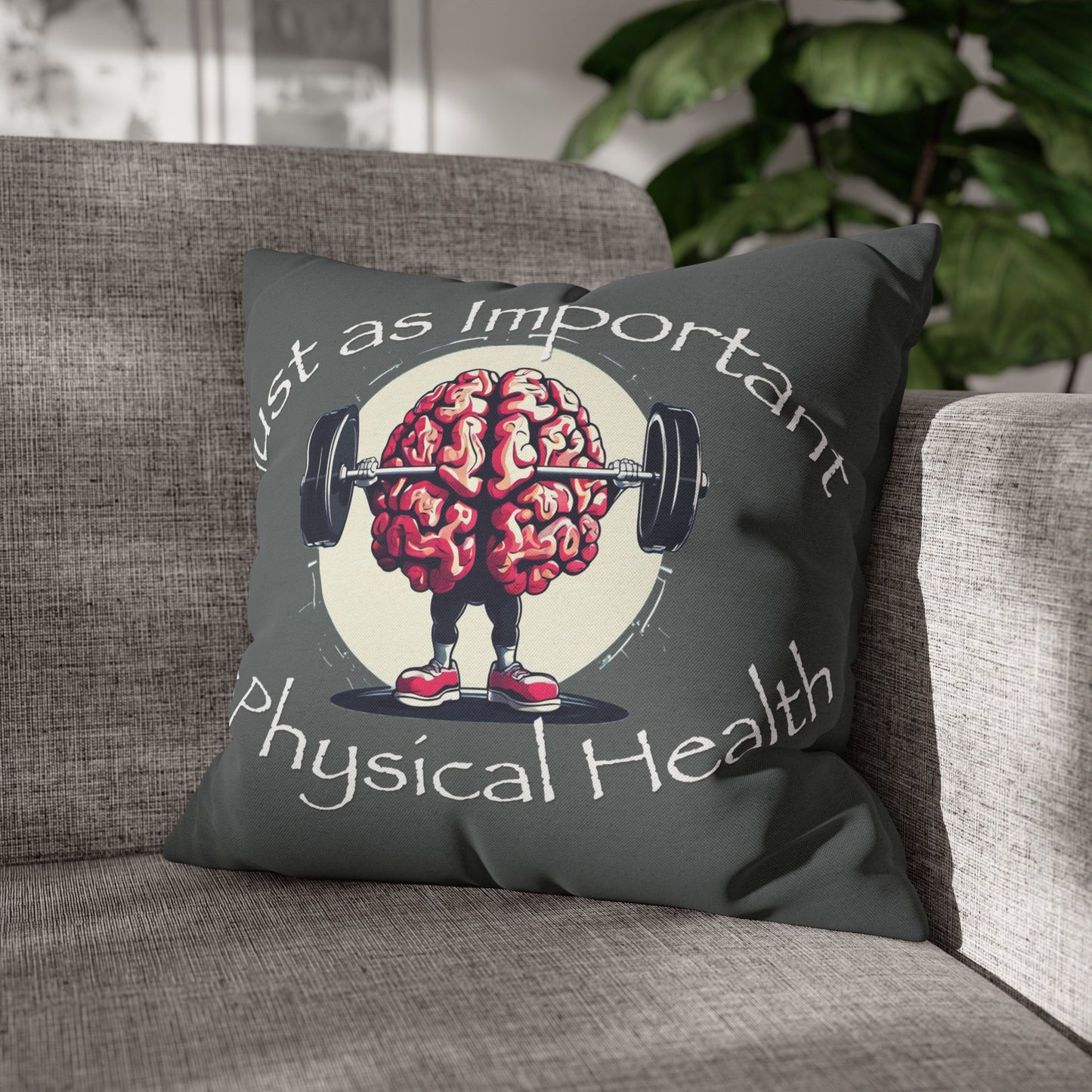 Mental Health Muscle Spun Polyester Square Pillowcase