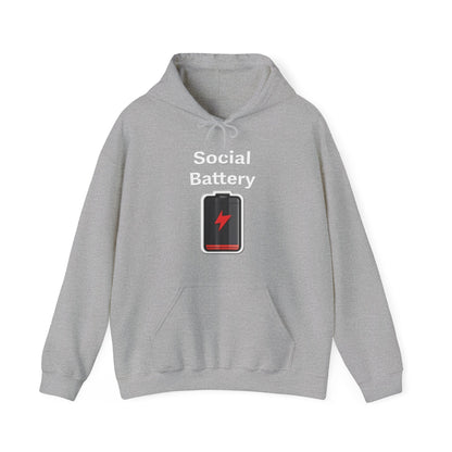 Social Battery Low Heavy Blend™ Hooded Sweatshirt