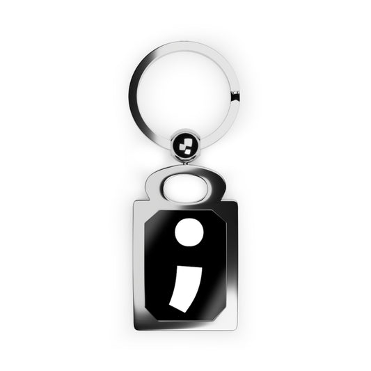 Semi-Colon ; Rectangle Photo Keyring