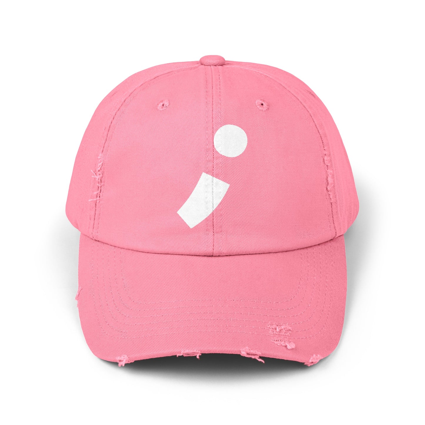 Semi-Colon ; Unisex Distressed Cap