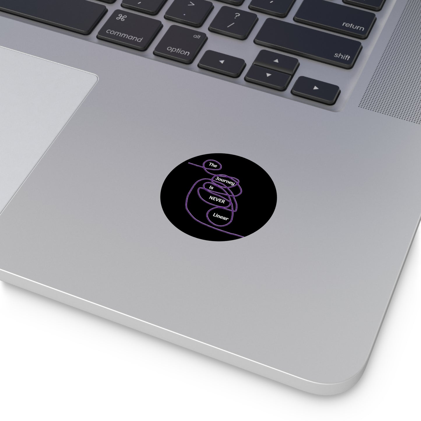 The Journey is Never Linear Round Vinyl Stickers