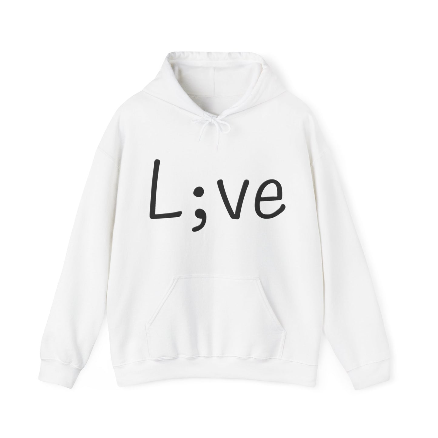 Semi-Colon L;ve Heavy Blend™ Hooded Sweatshirt