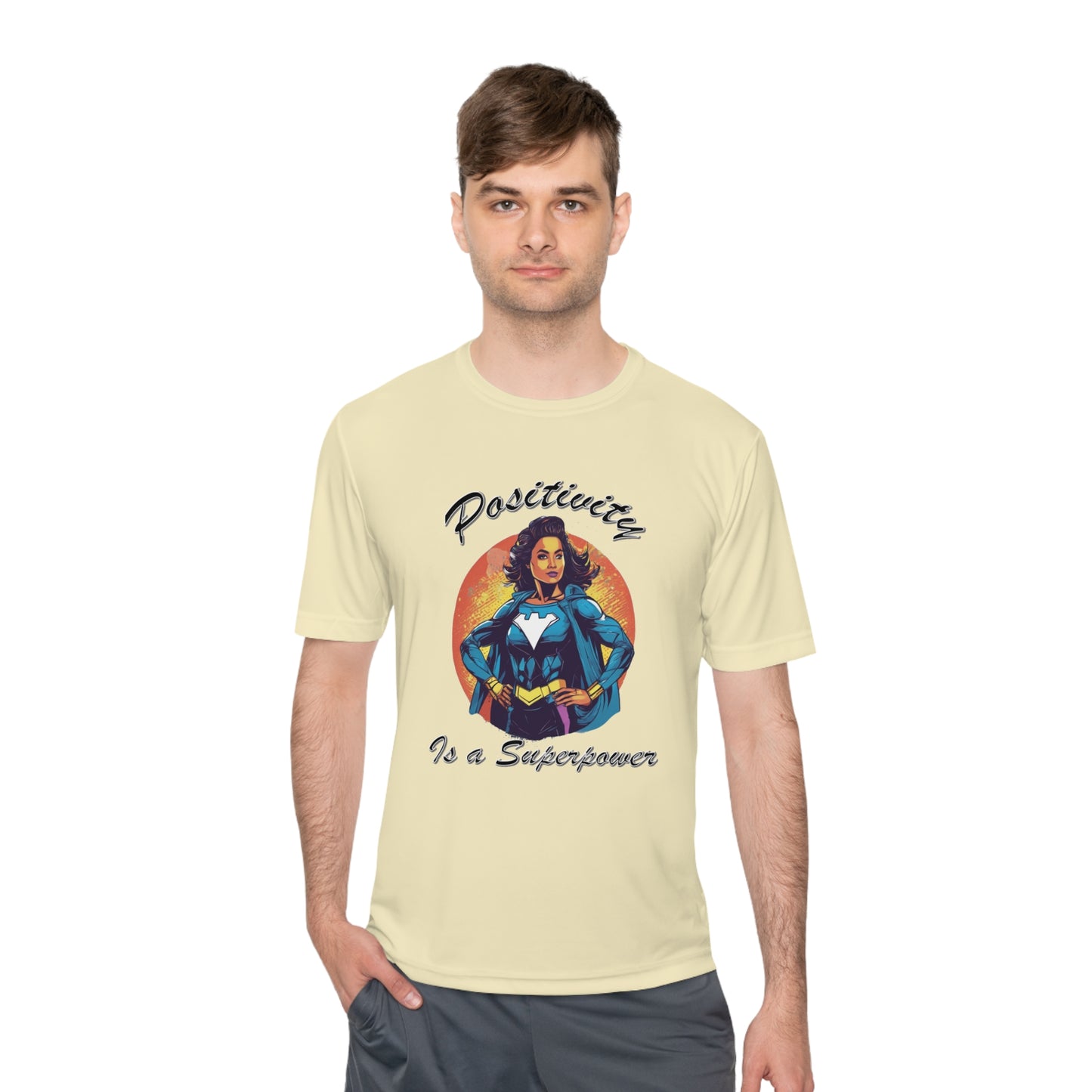 Positivity is a Superpower Female Superhero Moisture Wicking Tee