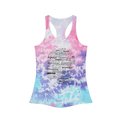 Mental Disorder Silhouette Tie Dye Racerback Tank Top