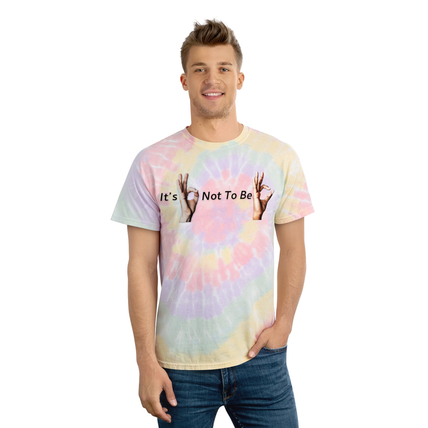 It's OK Not To Be OK Hands Tie-Dye Tee, Spiral