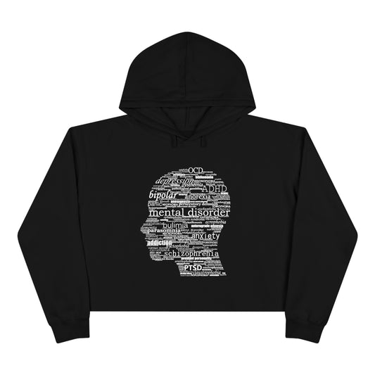 Mental Disorder Silhouette Crop Hoodie