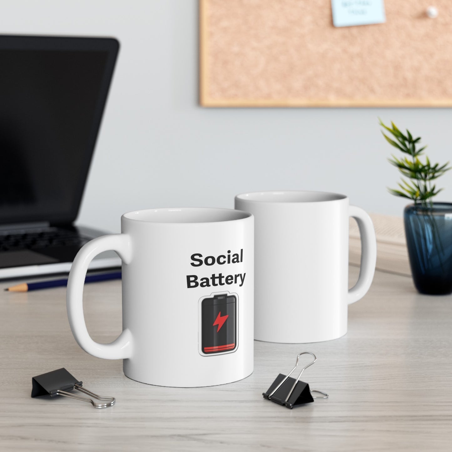 Social Battery 11oz Ceramic Mug