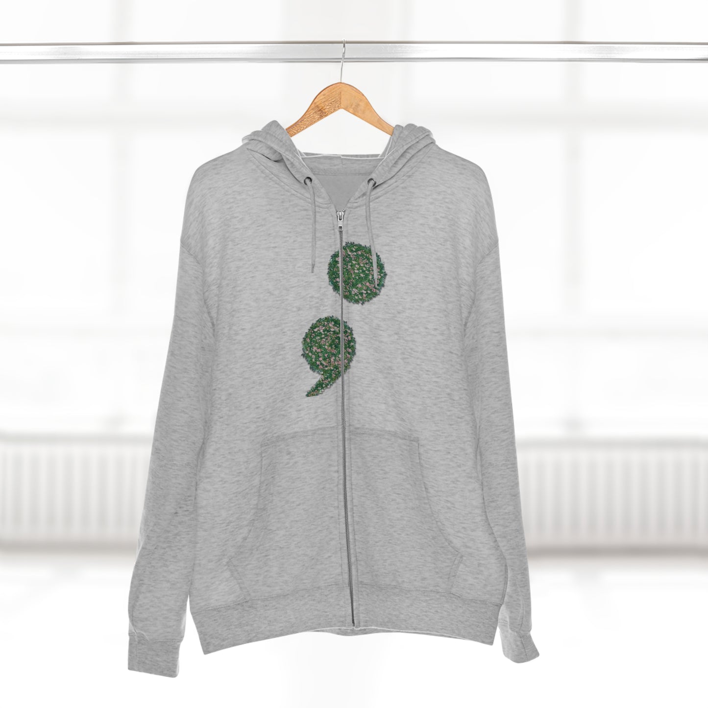 Flowers Semi-Colon Unisex Zip Hoodie