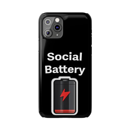 Social Battery Low Slim Phone Cases