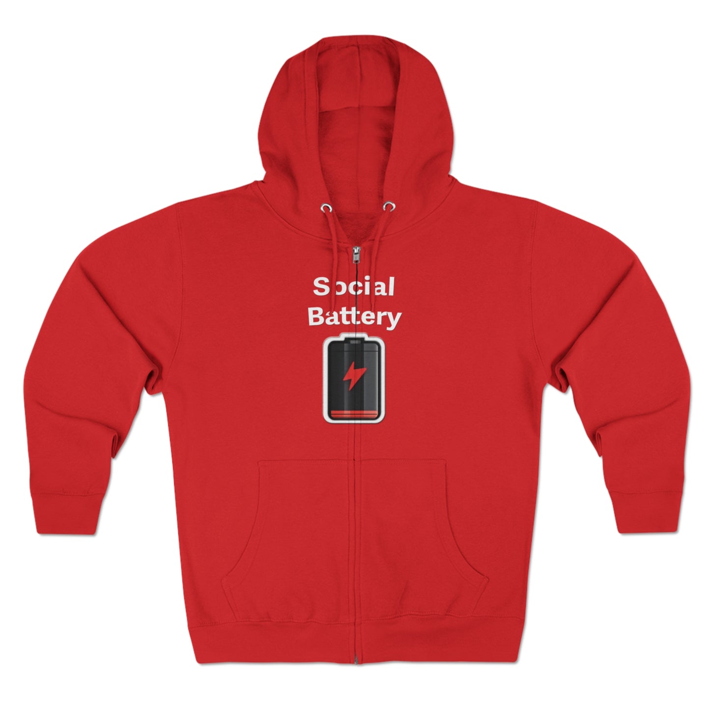 Social Battery Low Unisex Zip Hoodie