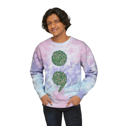 Flowers Semi-Colon Unisex Tie-Dye Sweatshirt