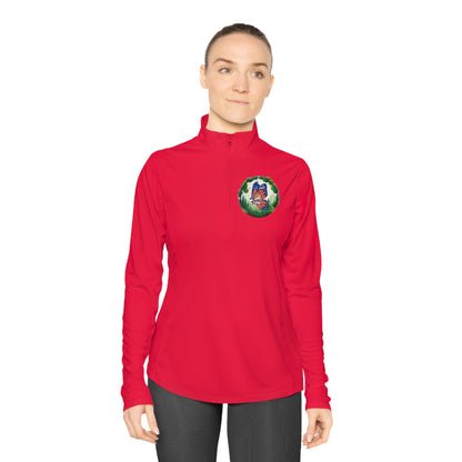 Semi-Colon Butterfly Ladies Quarter-Zip Pullover