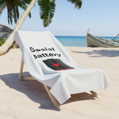 Social Battery Low Beach Towel