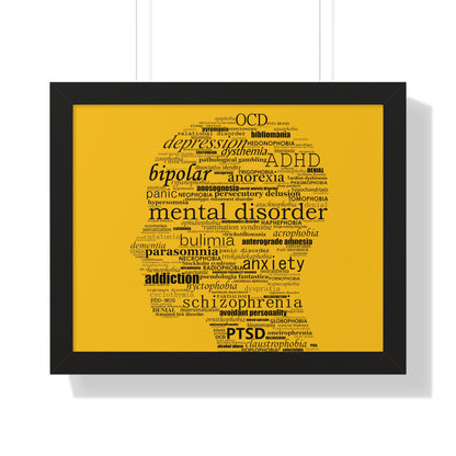 Mental Disorder Silhouette Framed Horizontal Poster