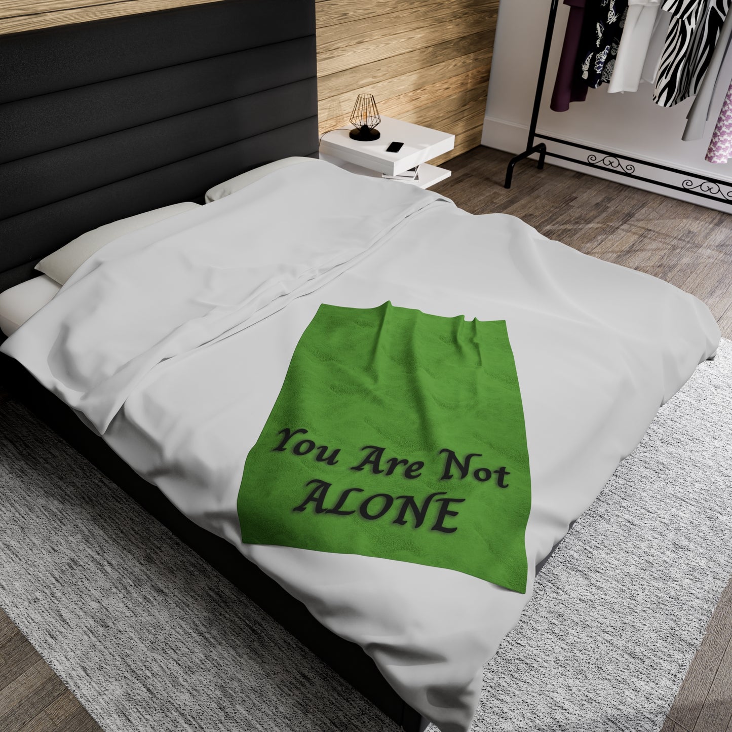 You Are Not Alone Velveteen Plush Blanket