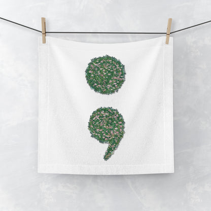 Flowers Semi-Colon Face Towel