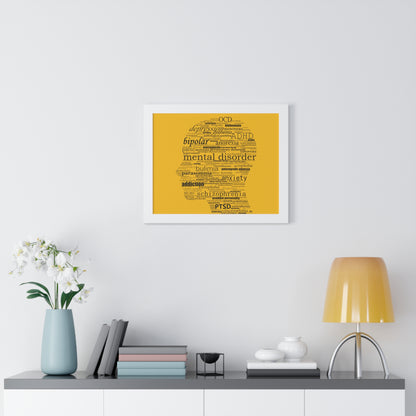 Mental Disorder Silhouette Framed Horizontal Poster