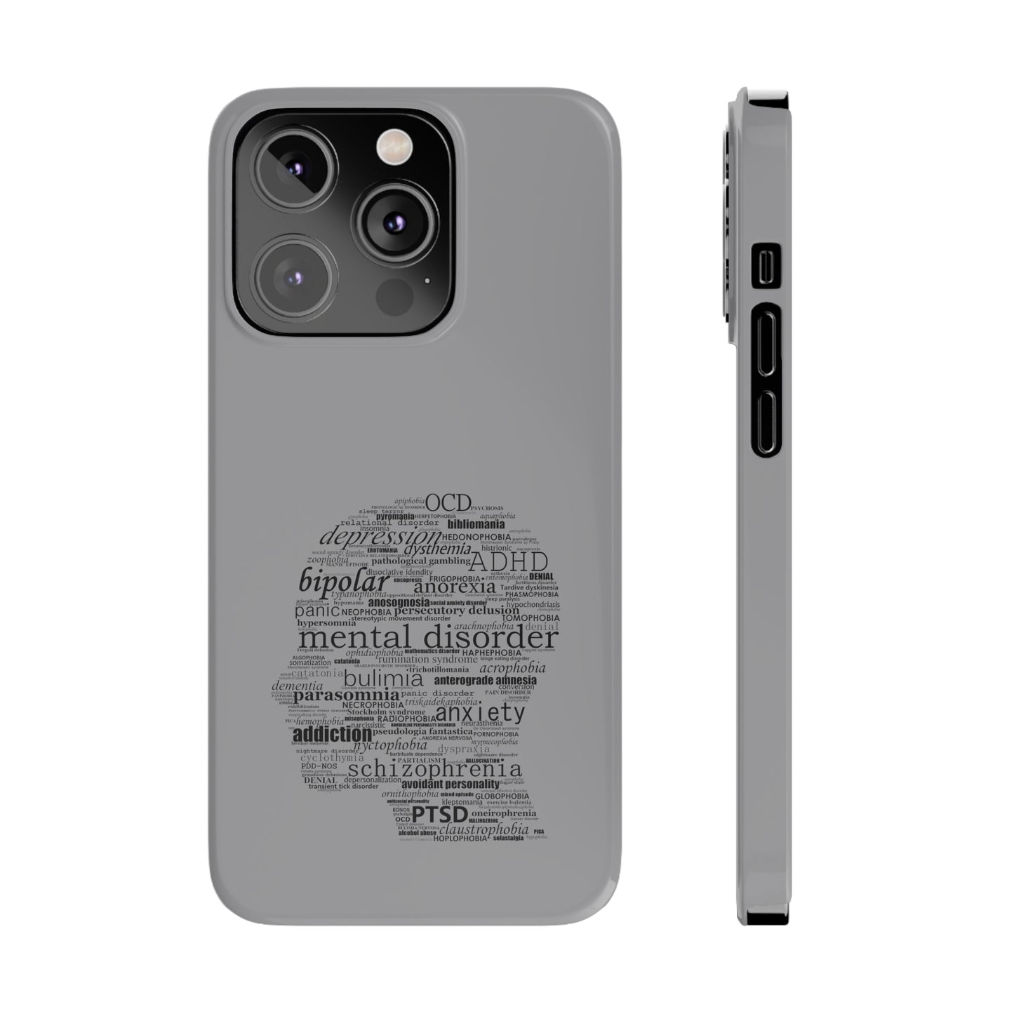 Mental Disorder Silhouette Slim Phone Cases