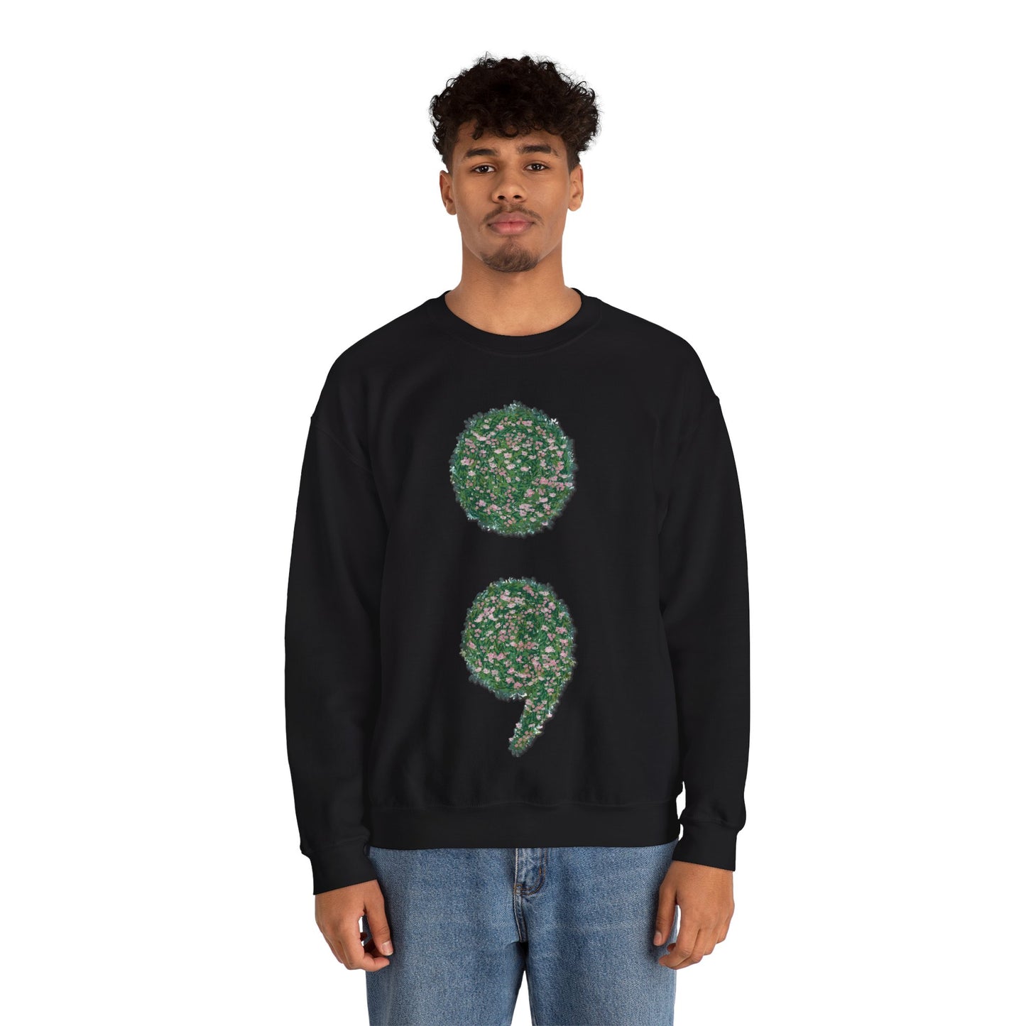 Flowers Semi-Colon Unisex Heavy Blend™ Crewneck Sweatshirt