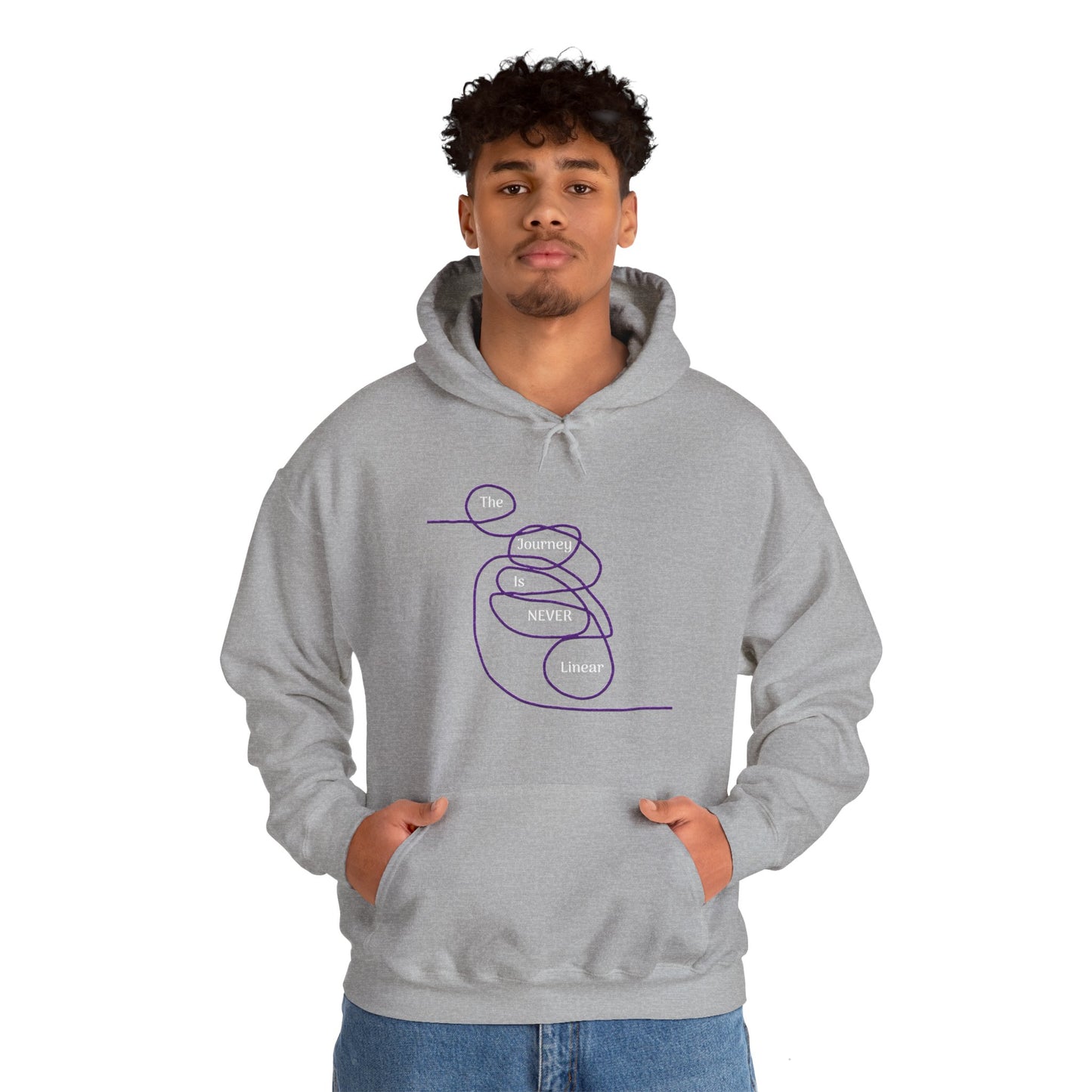 The Journey is Never Linear Heavy Blend™ Hooded Sweatshirt