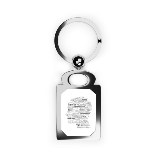 Mental Disorder Silhouette Rectangle Photo Keyring