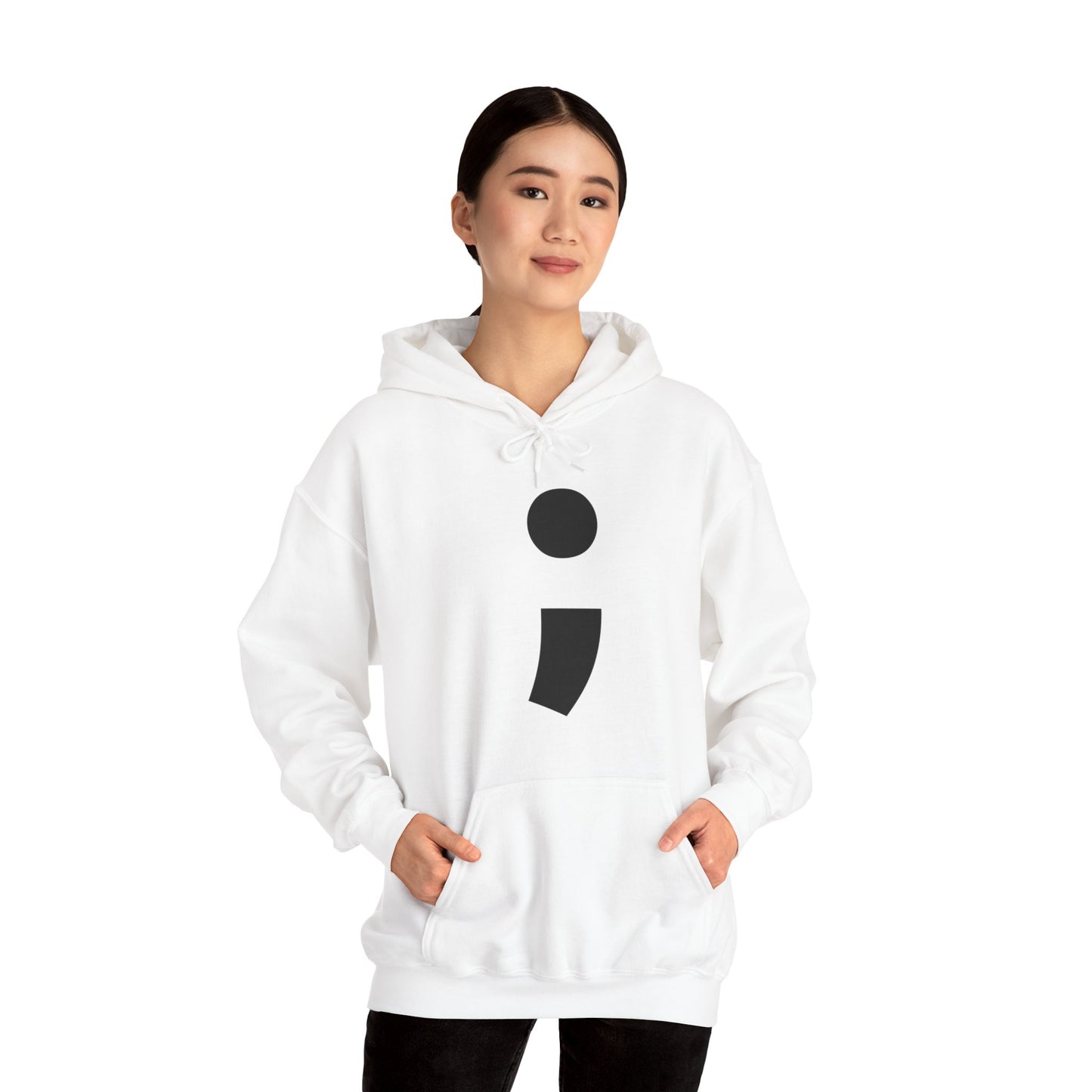 Semi-Colon ; Heavy Blend™ Hooded Sweatshirt