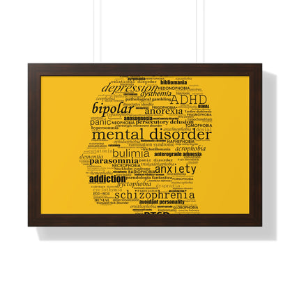 Mental Disorder Silhouette Framed Horizontal Poster