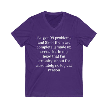 99 Problems Jersey Short Sleeve V-Neck Tee