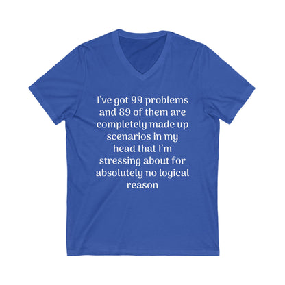 99 Problems Jersey Short Sleeve V-Neck Tee