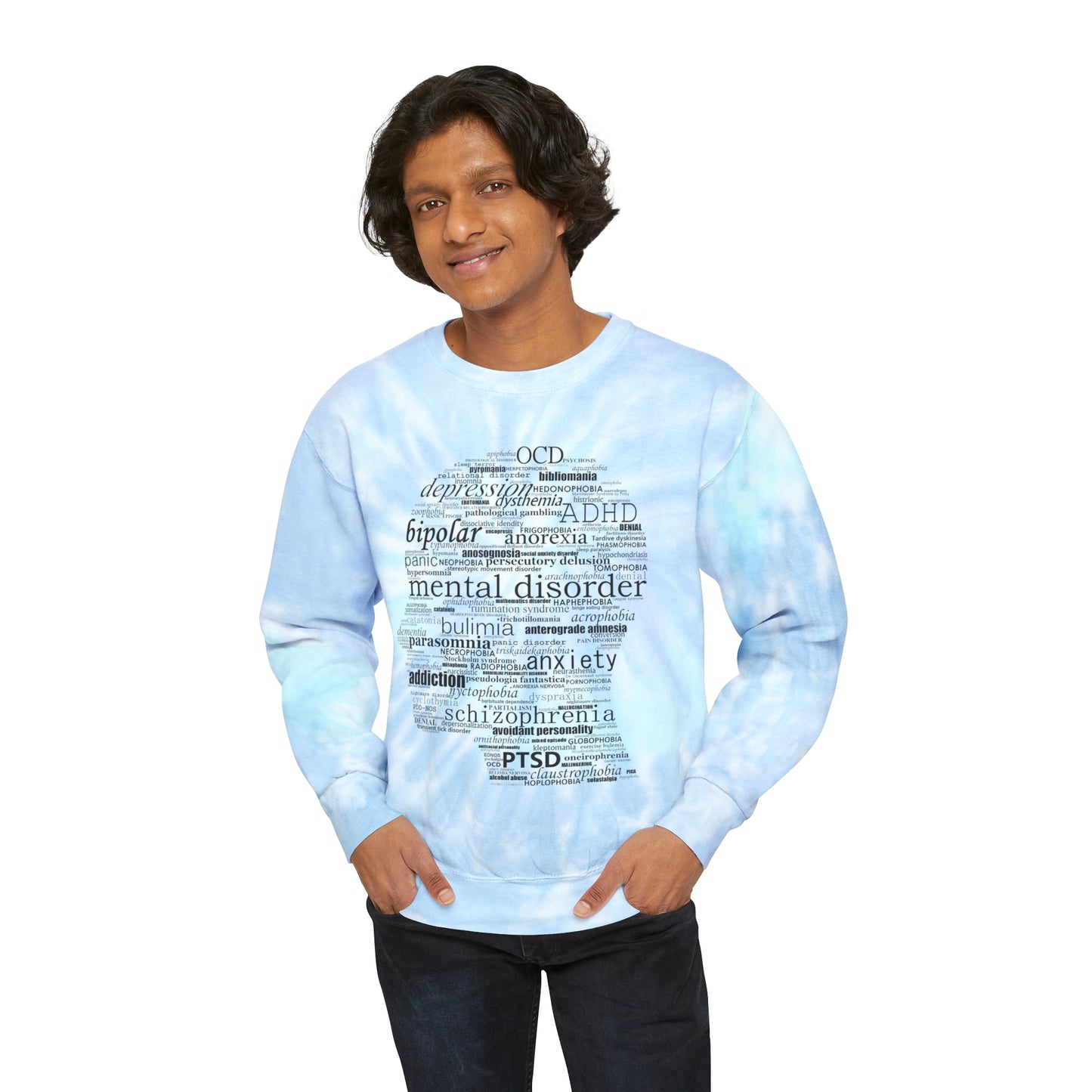 Mental Disorder Silhouette Tie-Dye Sweatshirt