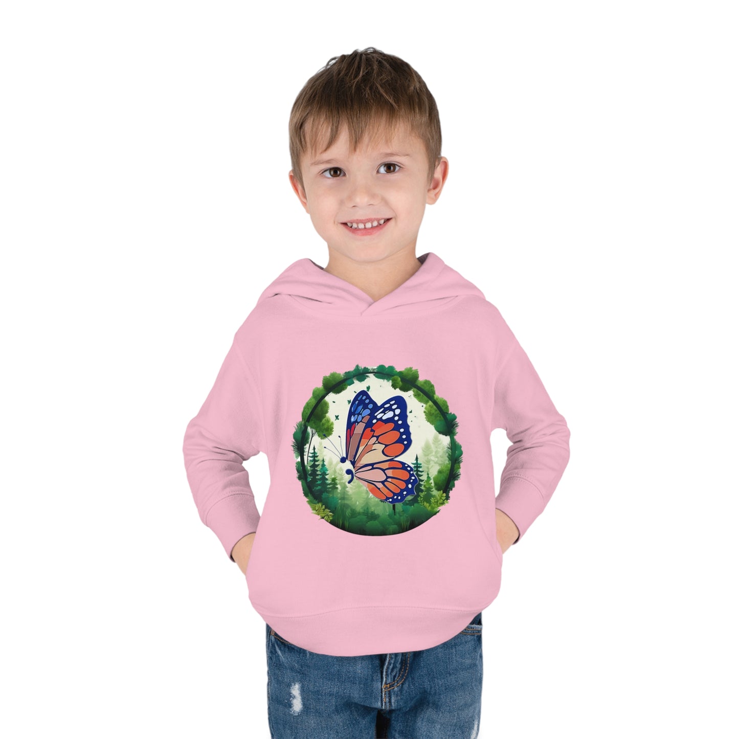 Semi-Colon Butterfly Toddler Pullover Fleece Hoodie