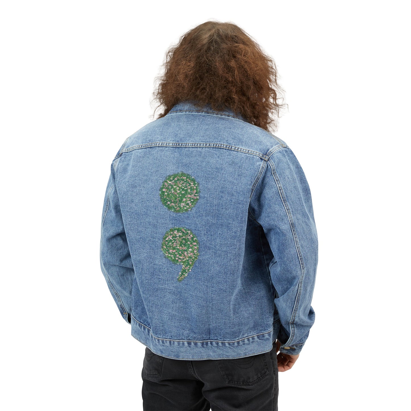 Flowers Semi-Colon Men's Denim Jacket